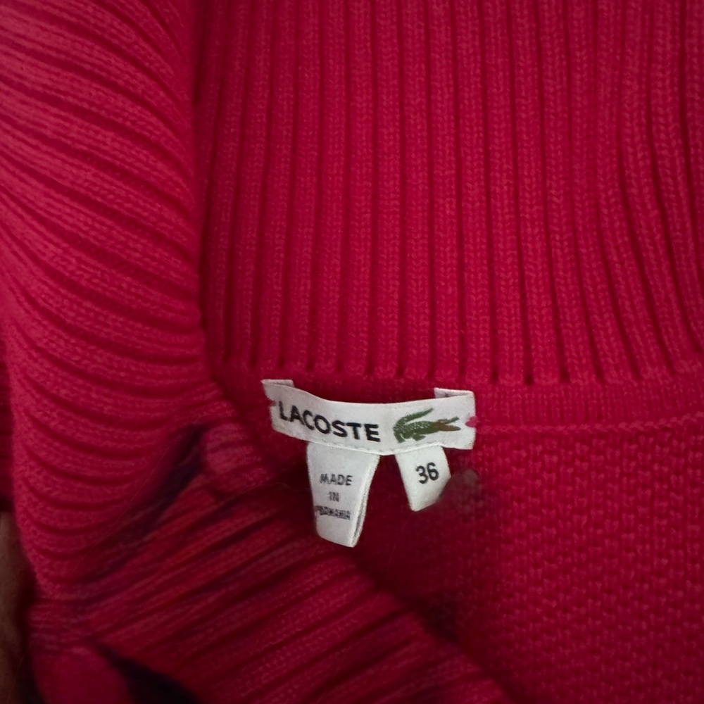 Lacoste Women's Bold Pink Turtleneck Sweater